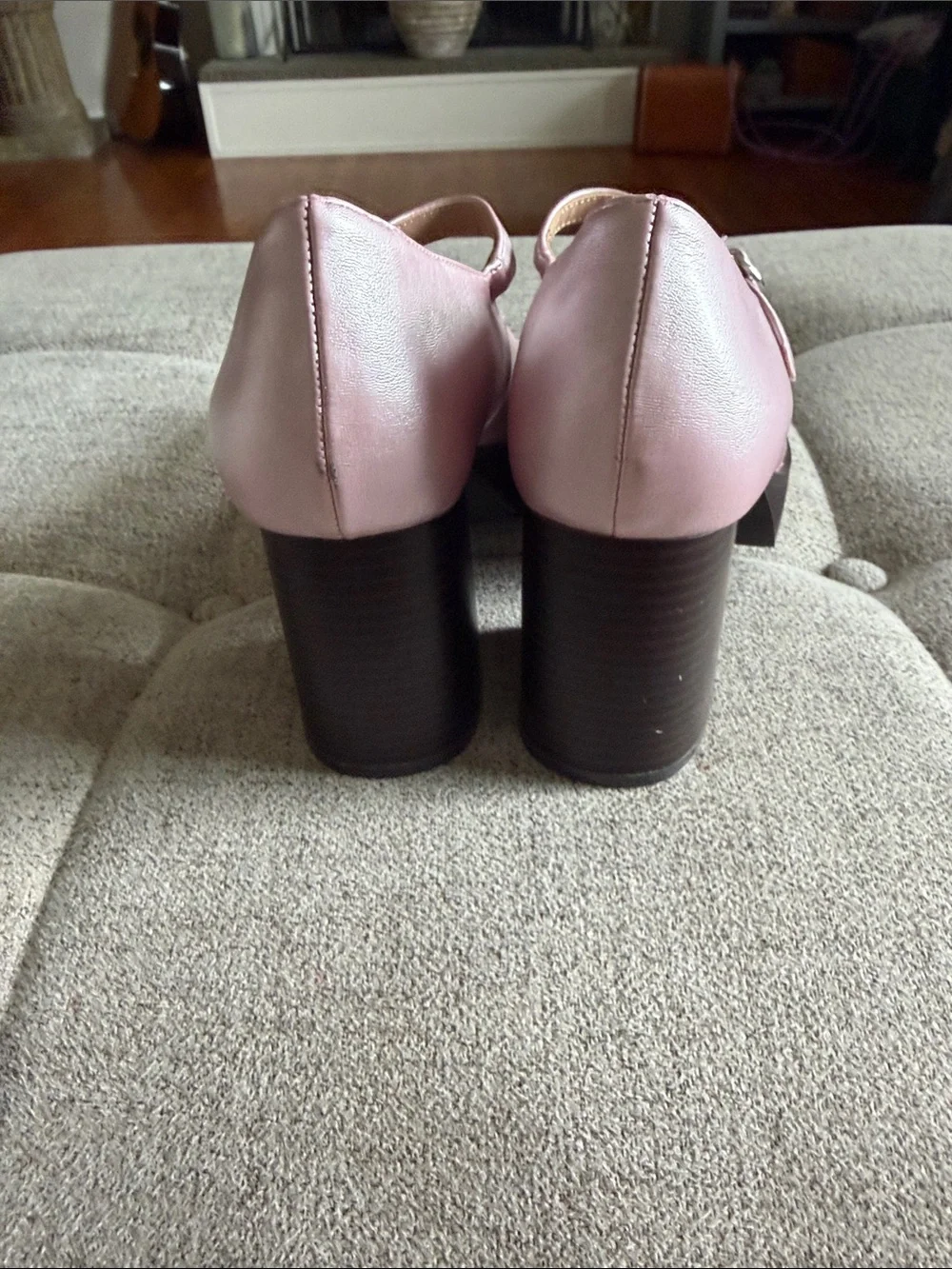 Matisse Matilda Platform Mary Jane Heels Rose Metallic Sz 7
